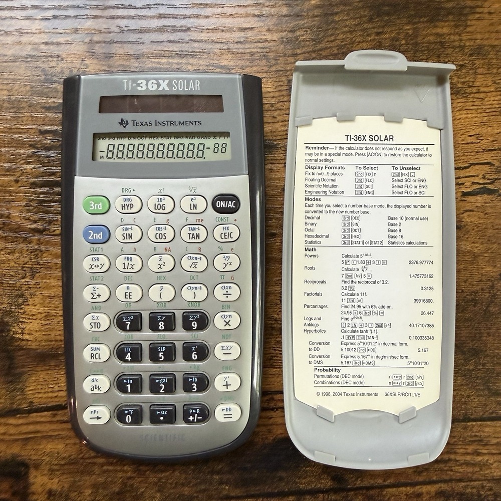 VTG Texas‎ Instruments TI-36X Solar Scientific Calculator w/Cover Tested WORKS